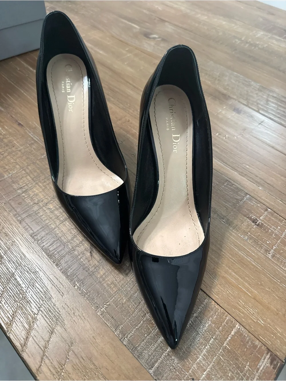 Dior Black Patent Leather Pointed Pumps with Stiletto Heel - Picture 4 of 12
